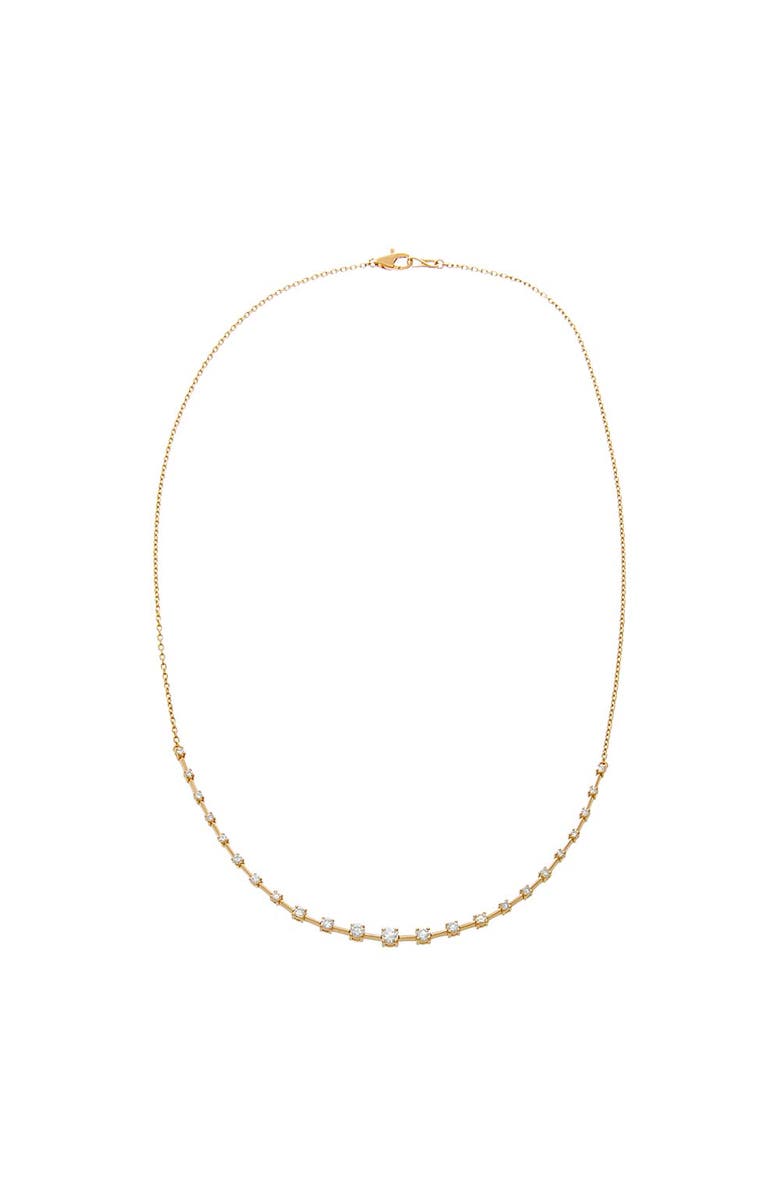 BY ADINA EDEN Diamond Scattered Stones X Bar Half Tennis Necklace 14K, Alternate, color, 14K Gold