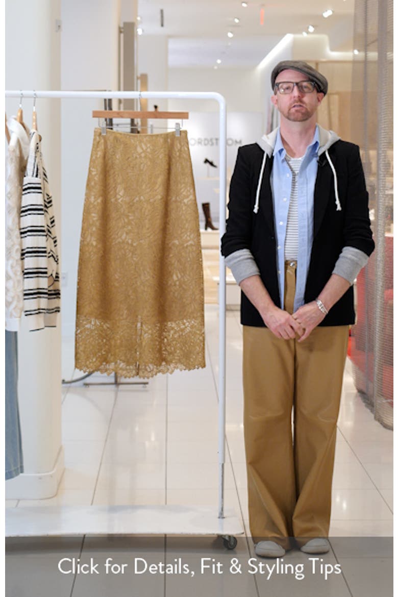 Lace Midi Slip Skirt video