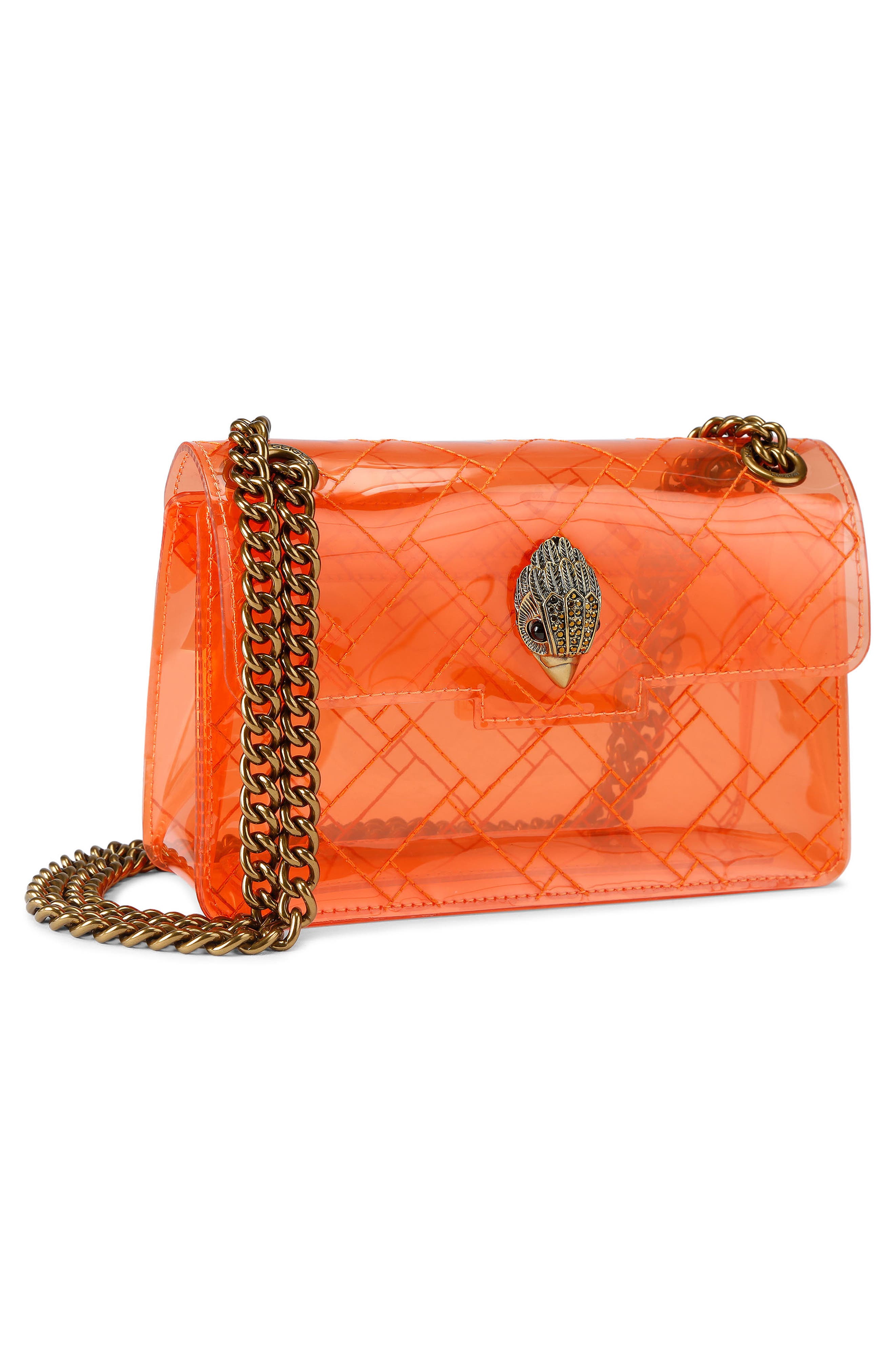 Kurt Geiger London Mini Kensington Vinyl Crossbody Bag, Alternate, color, Orange