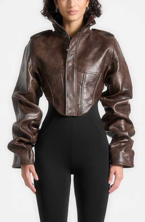 Solange Tacked Sleeve Corset Jacket