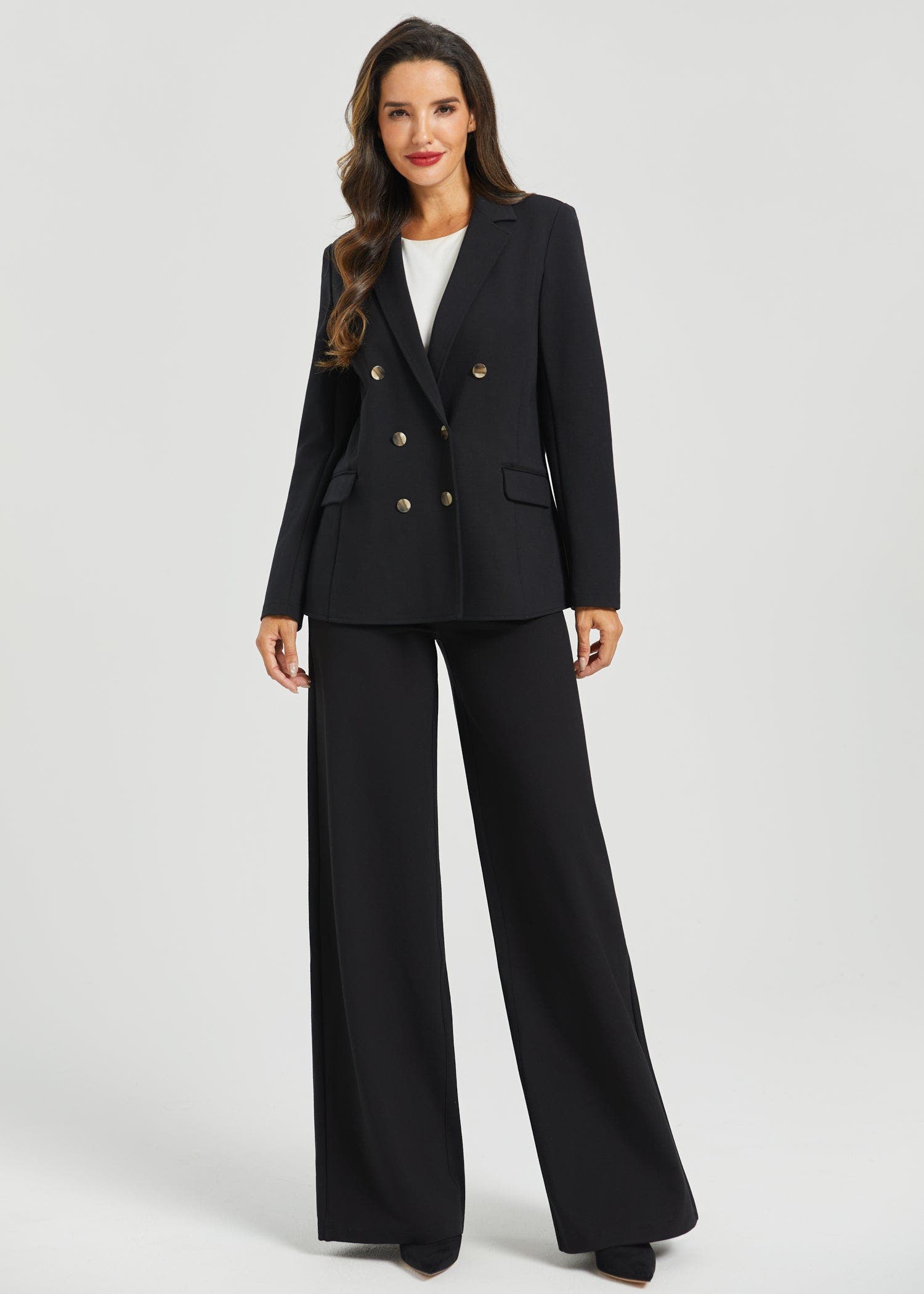 Double Breasted Blazer Stretch Ponte - image 2