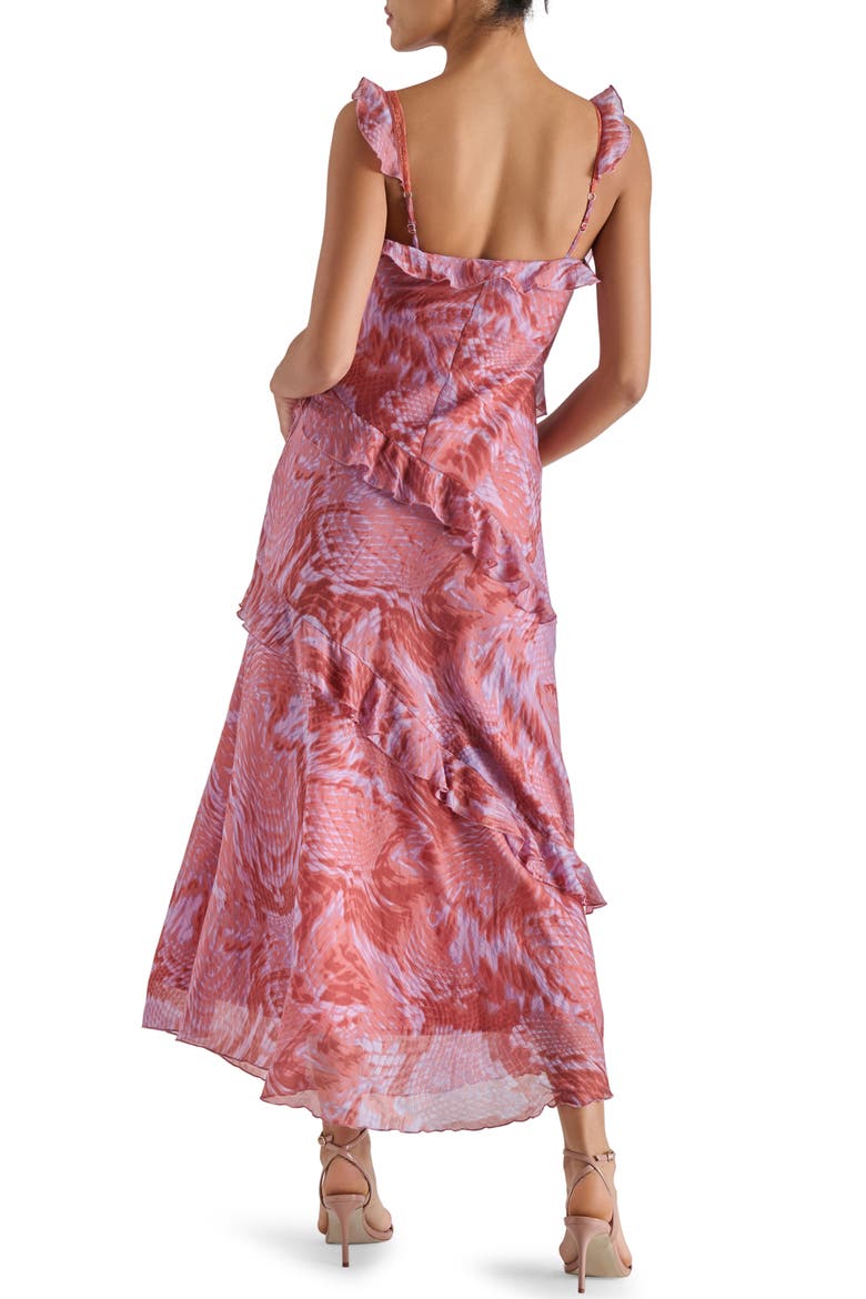 Versailles Sleeveless Ruffle Dress, Alternate, color, PINK SNAKE