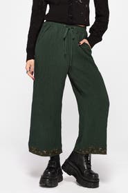 Disturbia Elio Crinkle Embroidered Culotte