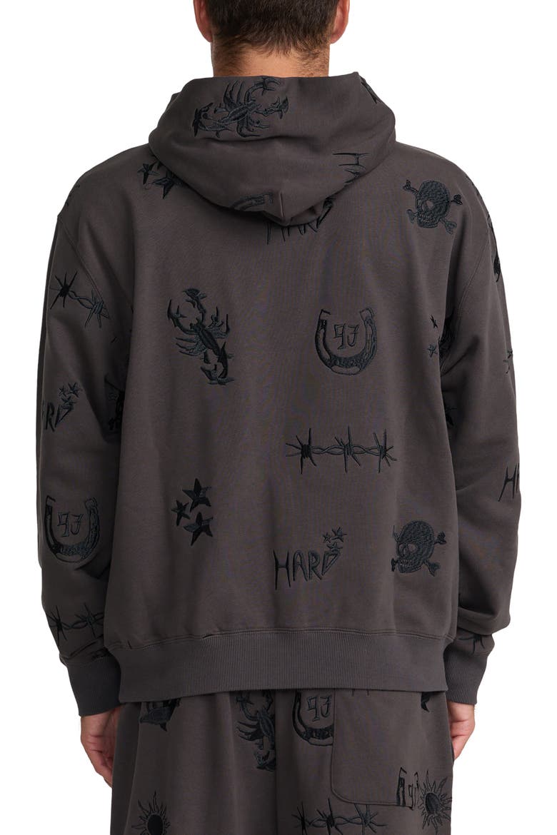 Dani Miller ANP Embroidered Fleece Hoodie, Alternate, color, PIRATE BLACK