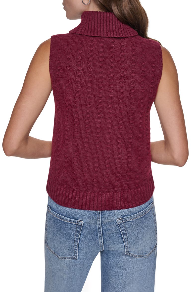 Bobble Stitch Sweater Vest, Alternate, color, CLARET