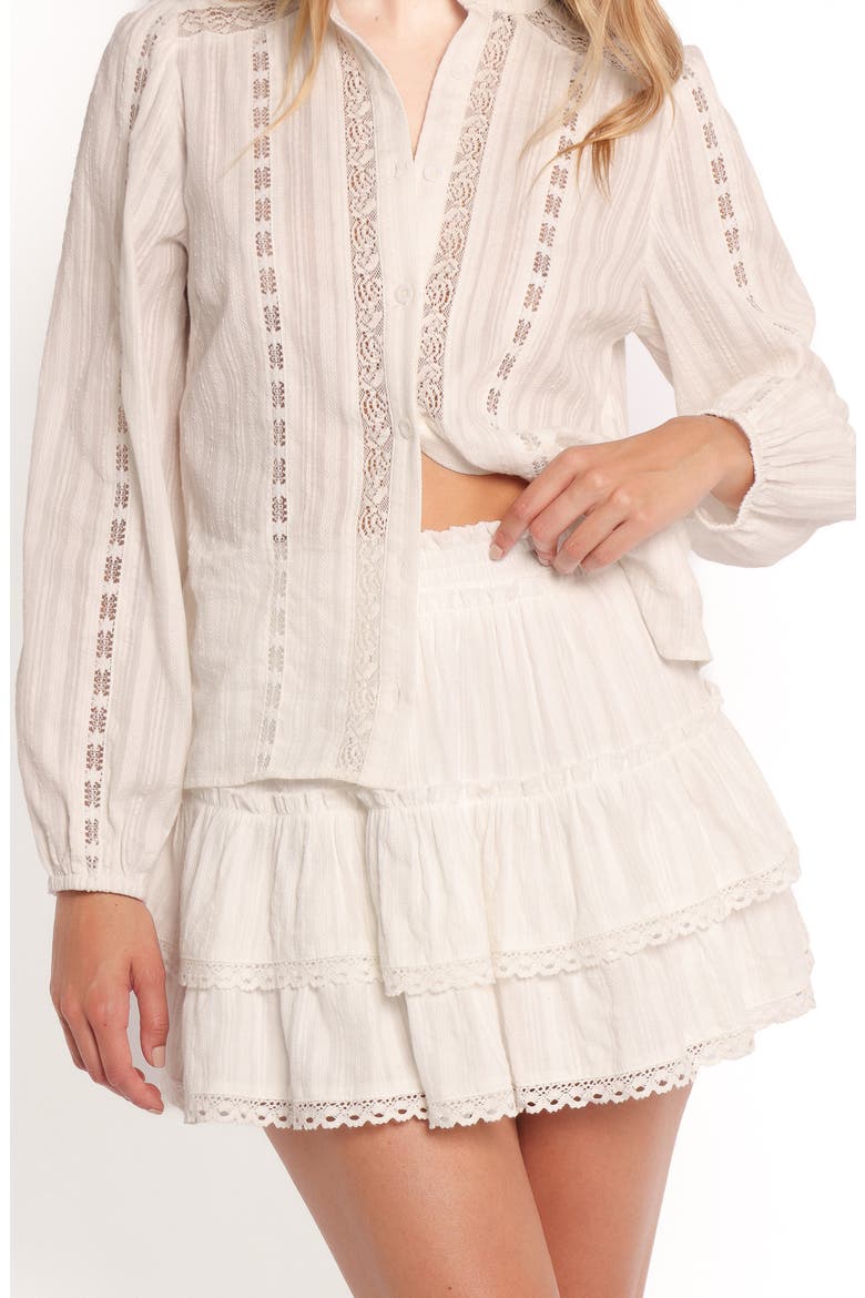 Charpelle Tiered Ruffle Miniskirt, Alternate, color, WHITE