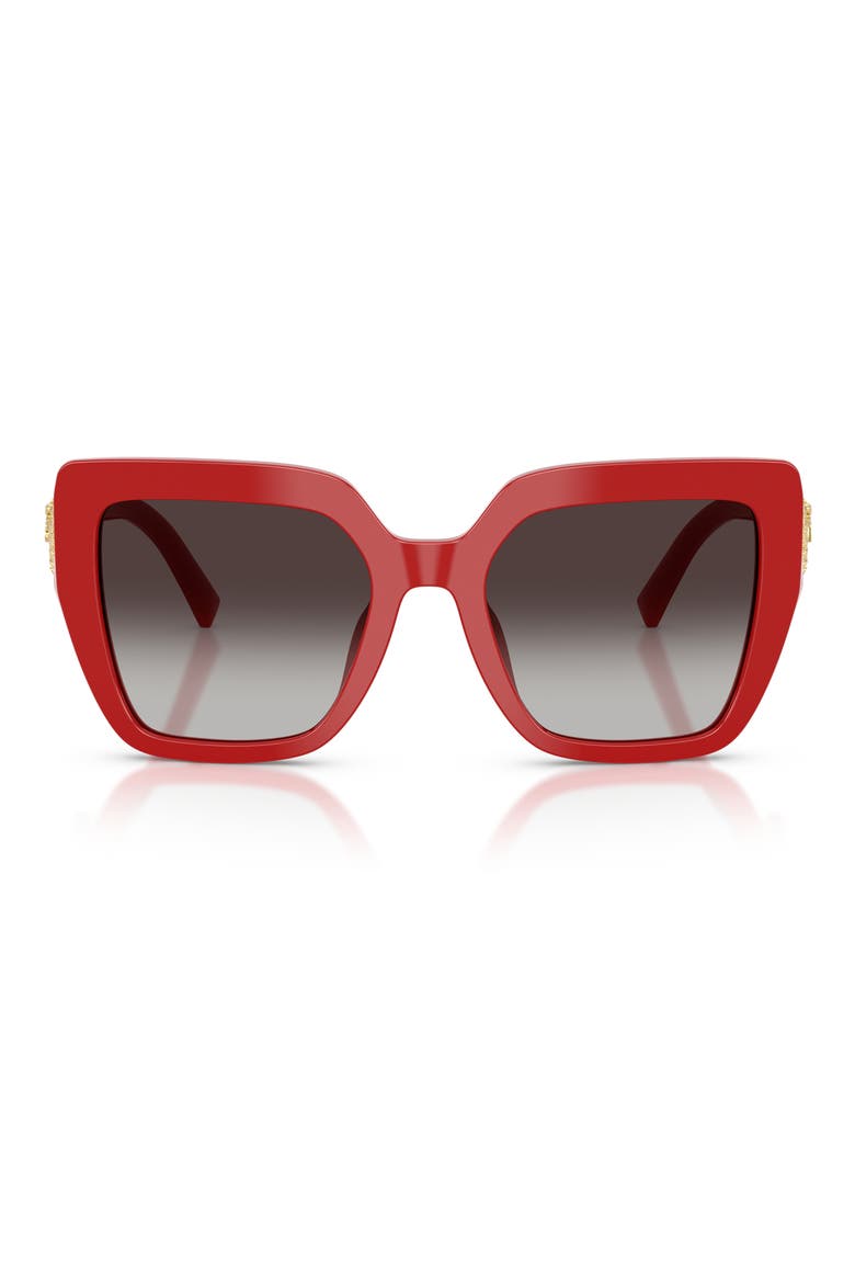 54mm Square Sunglasses, Main, color, FULL RED / GREY GRADIENT