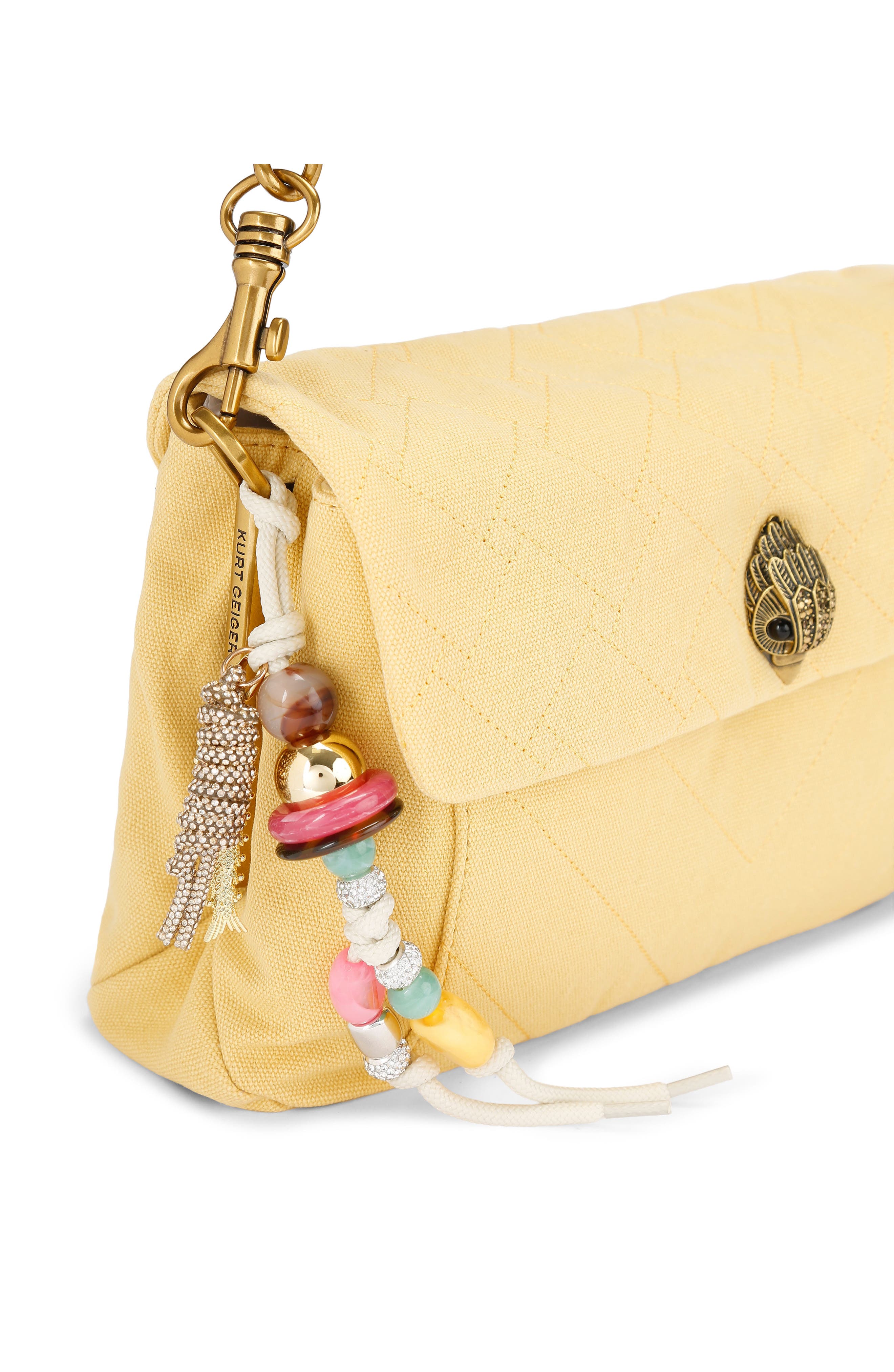 Kurt Geiger London Celia Canvas Shoulder Bag, Alternate, color, Yellow