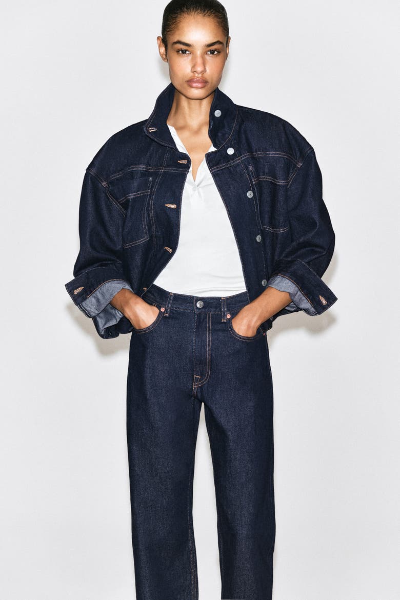 Chord Straight-Leg Jeans, Alternate, color, INDIGO