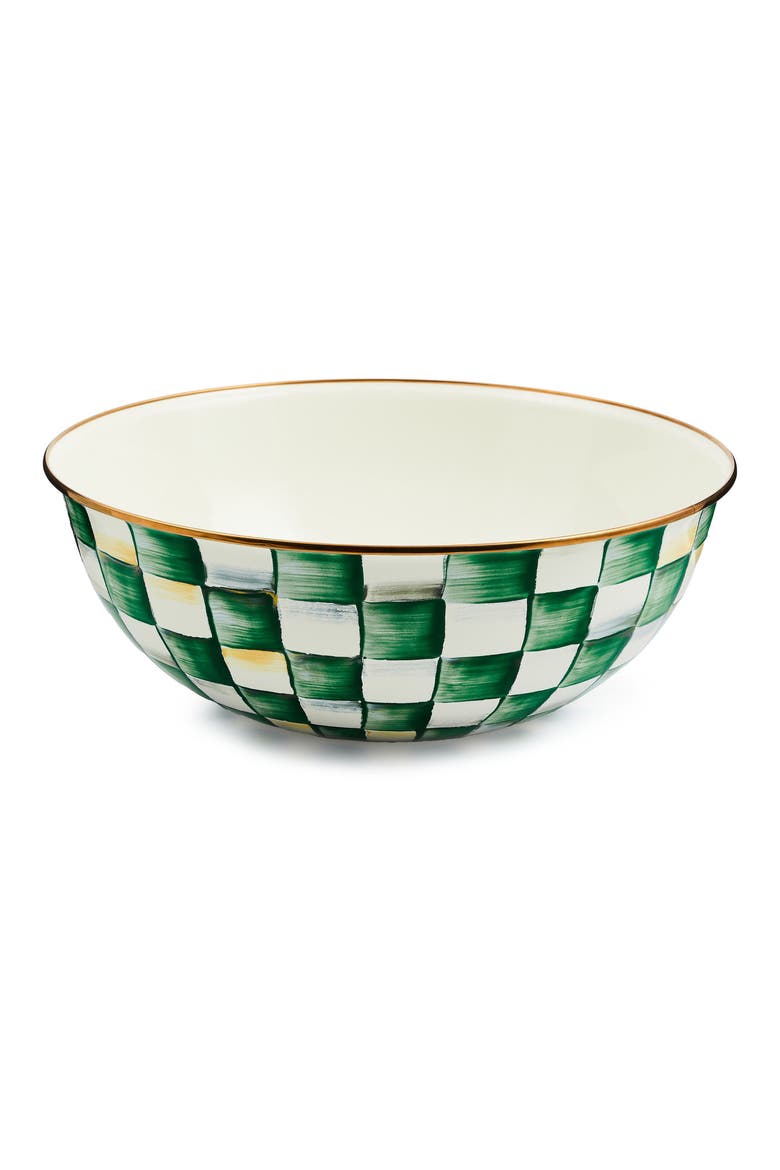 Emerald Check Extra Large Everyday Bowl, Main, color, EMERALD