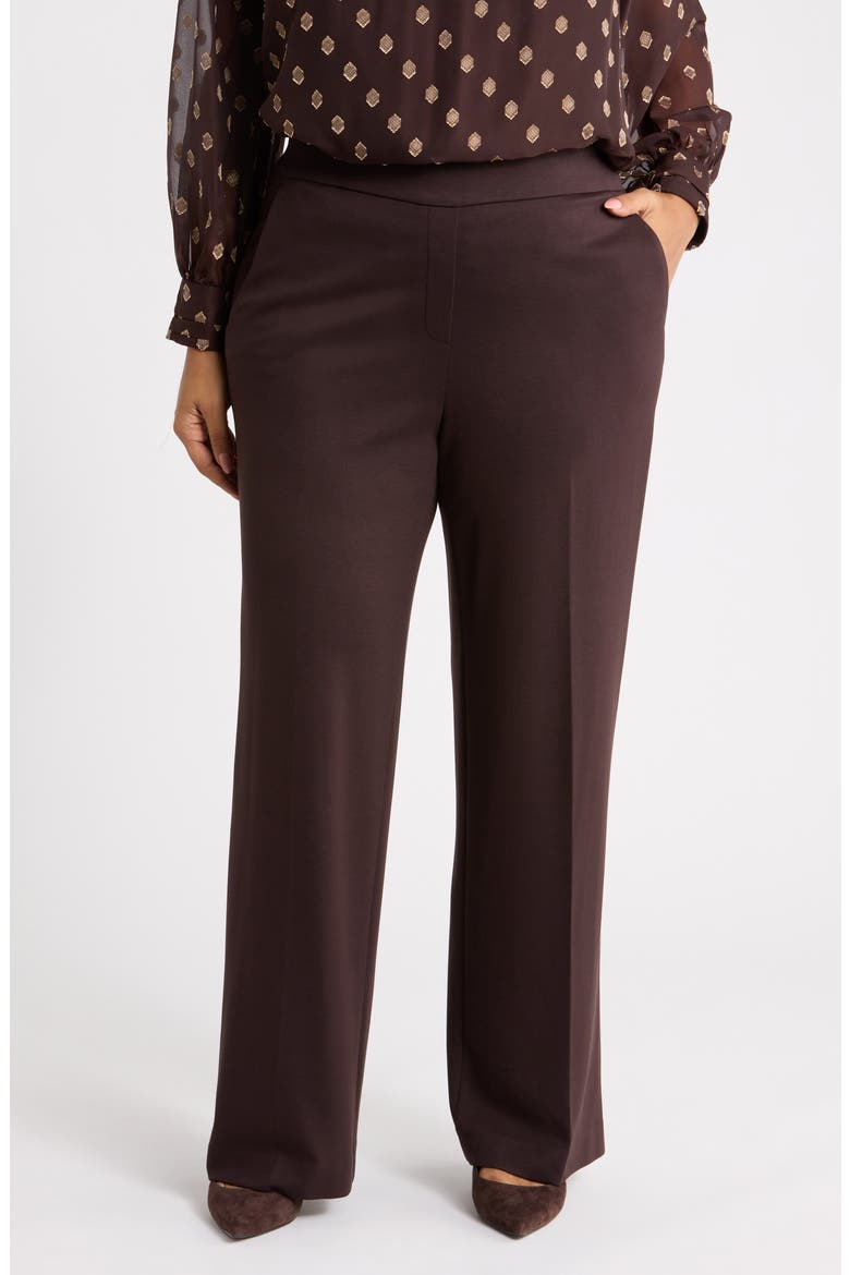 Pull-On Slash Pocket Wide Leg Pants, Main, color, DEEP MAHOGANY