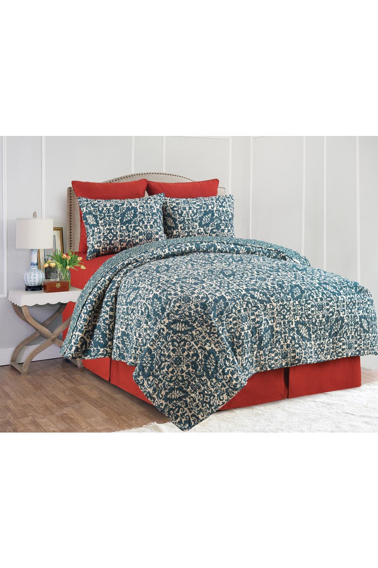 Madison Adriatic Cotton Quilt Set  - Reversible and Machine Washable, Alternate, color, Blue