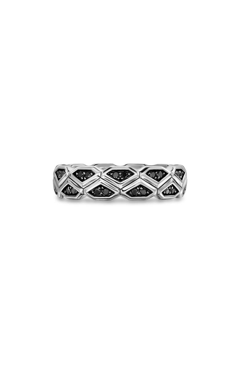 David Yurman Men's Hex Band Ring, Alternate, color, Black Diamond Silv
