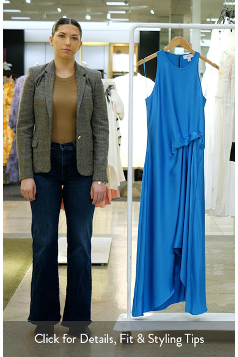 Micah Sleeveless Satin High-Low Maxi Dress video