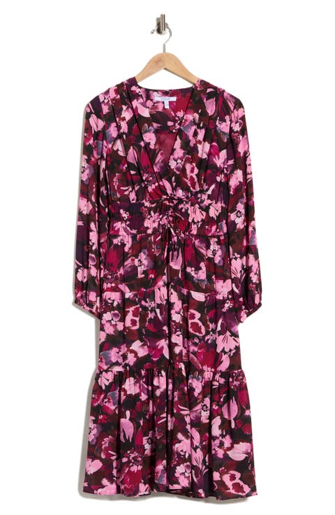 Elsa Printed Long Sleeve Midi Dress