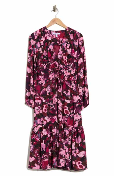 Elsa Printed Long Sleeve Midi Dress