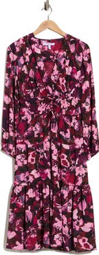 Derek Lam 10 Crosby Elsa Printed Long Sleeve Midi Dress
