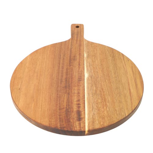Megachef 12 Inch Acacia Wood Round Serving Board With Handle In Brown
