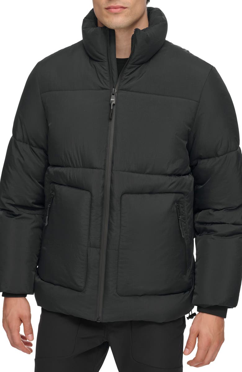 DKNY Zip Front Jacket, Alternate, color, Black