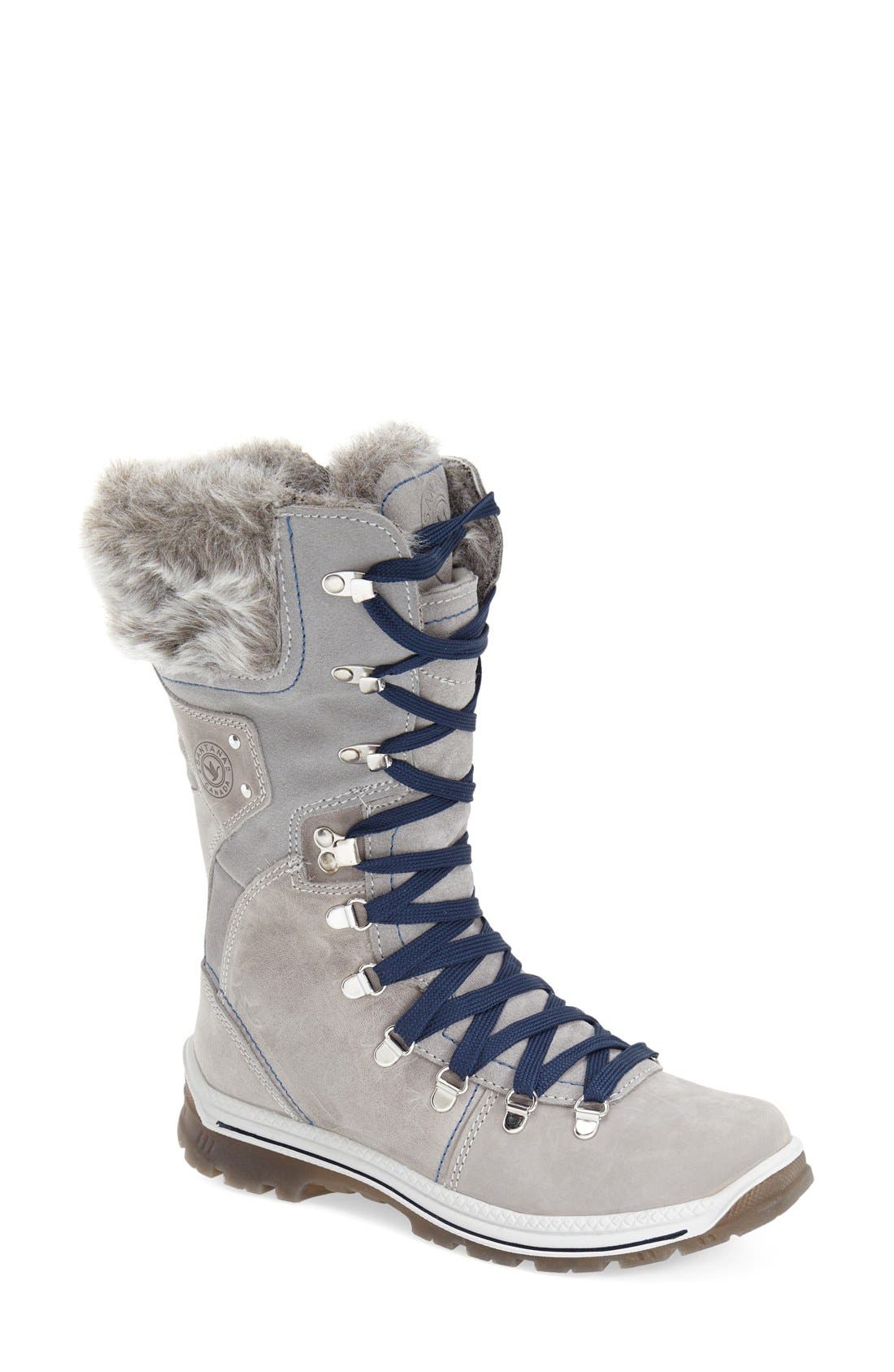 'Melita' Waterproof Boot, Main, color, STEEL LEATHER