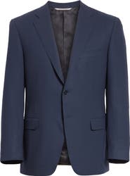 Canali Classic Fit Water Resistant Navy Wool Blazer