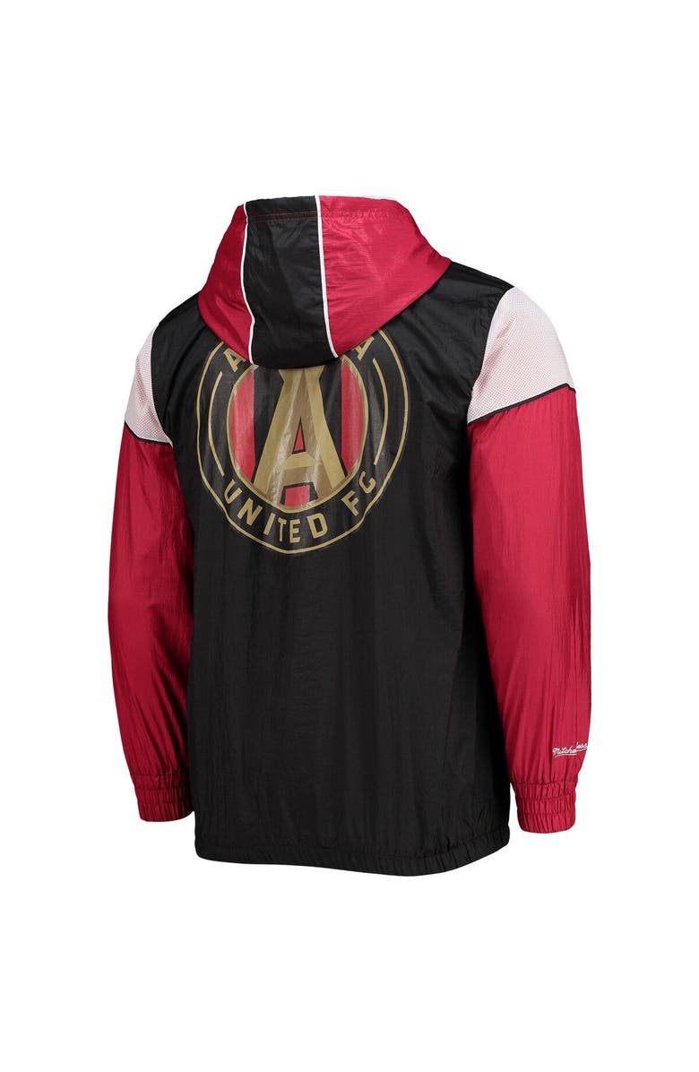 Mitchell & Ness Men's Mitchell & Ness Black Atlanta United FC Highlight Reel Half-Zip Hoodie Windbreaker Jacket, Alternate, color, 