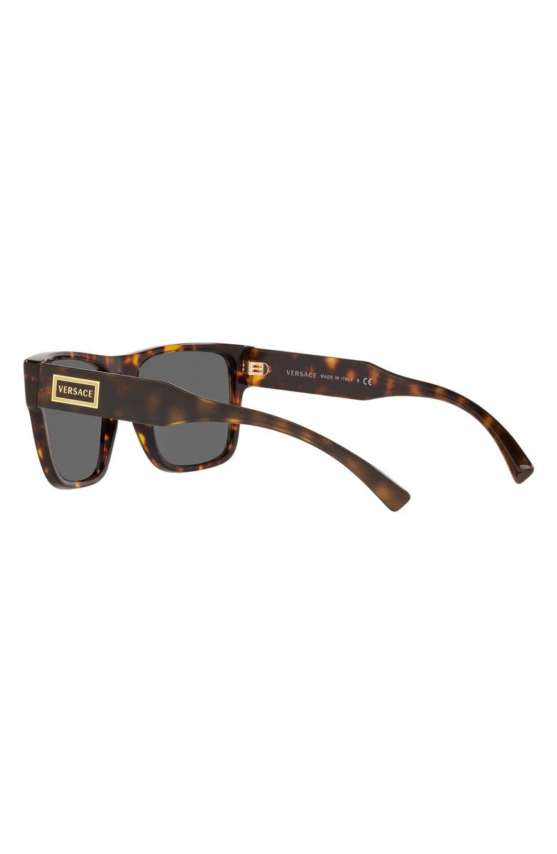 Versace 56mm Flat Top Sunglasses, Alternate, color, Havana/ Grey