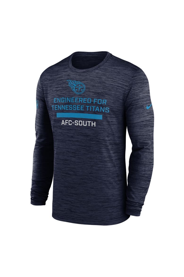 Men's Nike Navy Tennessee Titans Sideline Velocity Performance Long Sleeve T-Shirt, Alternate, color, Navy