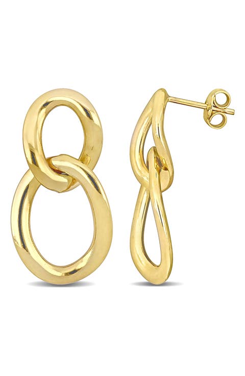 Open Oval Double Link Earrings
