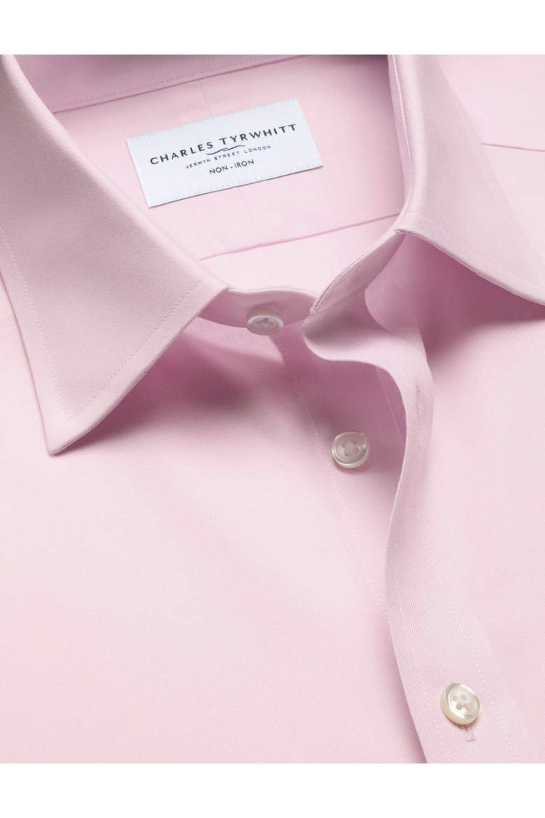Non-Iron Twill Cutaway Collar Shirt, Alternate, color, Light Pink