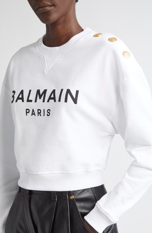 Balmain Crop Logo Graphic Sweatshirt