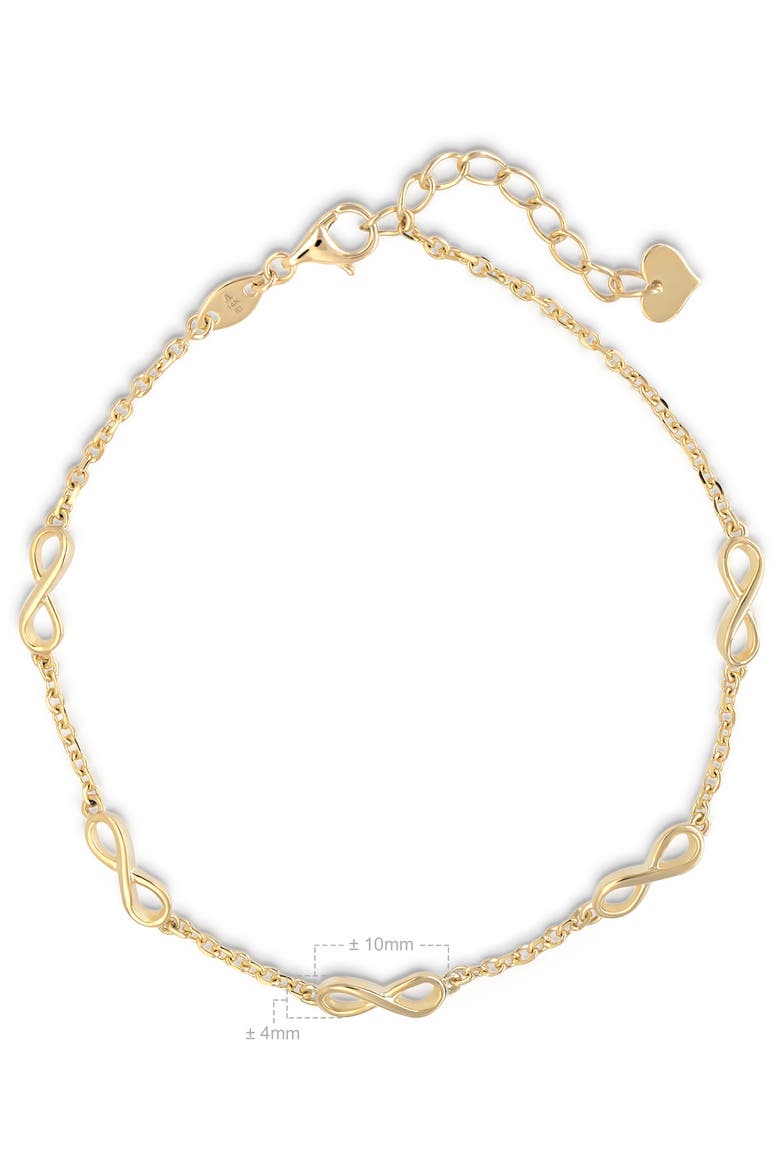 Infinity Five-Charm Chain Bracelet in 14K Gold, Alternate, color, Yellow Gold