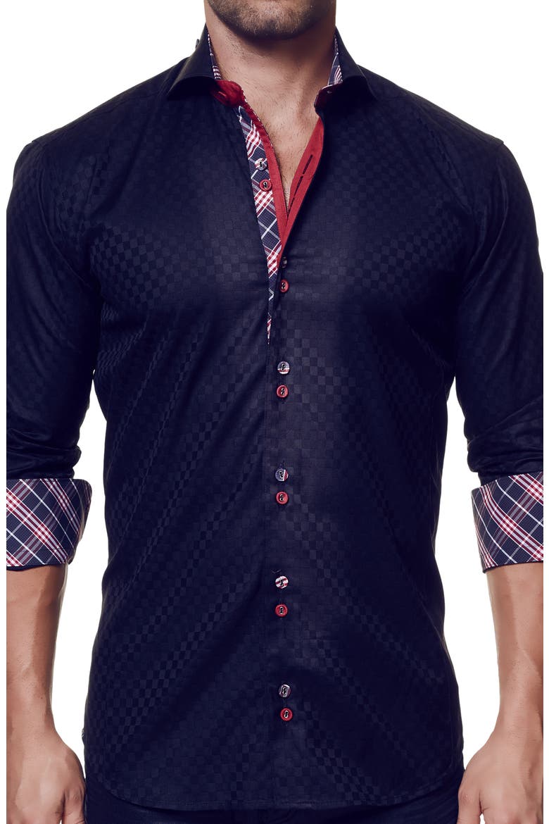 Mini Panam Square Button-Up Shirt, Main, color, BLACK