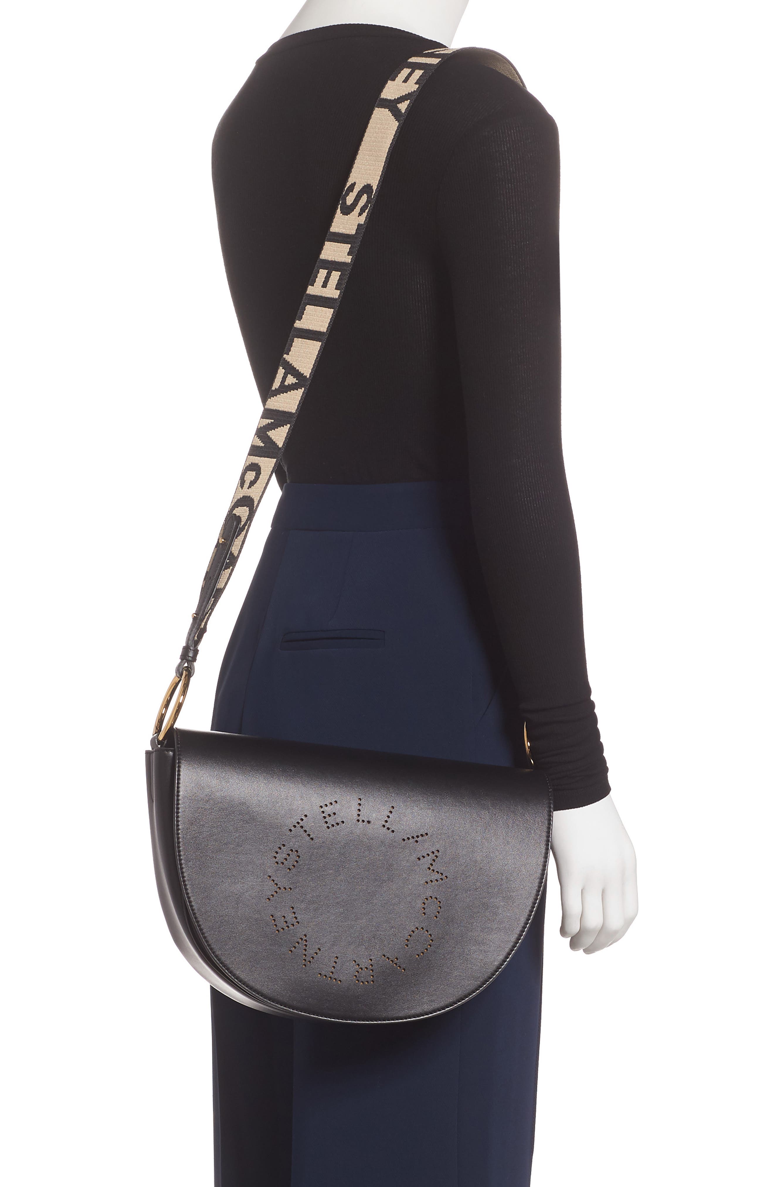 Stella McCartney Flap Faux Leather Shoulder Bag, Alternate, color, 