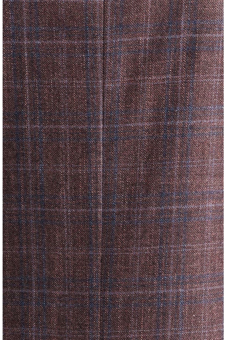 McAllen Red Plaid Soft Constructed Wool & Silk Blend Sport Coat, Alternate, color, MAUVE