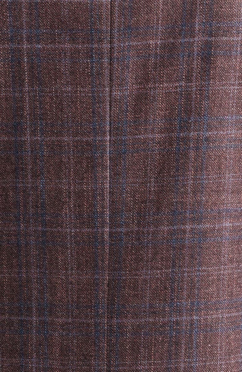 Jack Victor McAllen Red Plaid Soft Constructed Wool & Silk Blend Sport Coat, Alternate, color,