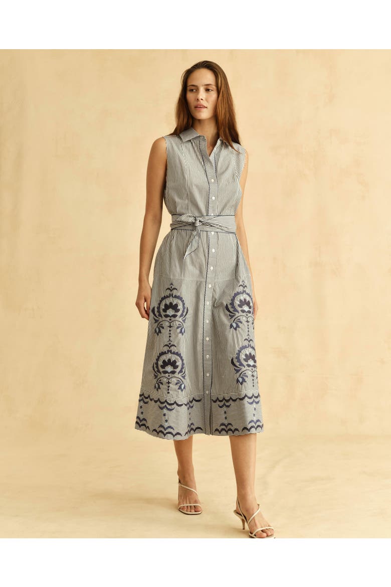 Francesca Midi Shirtdress, Alternate, color, Parkside Floral Stripe