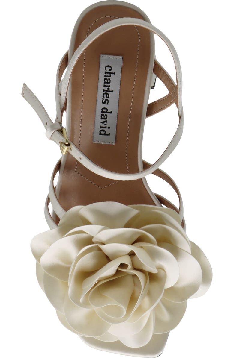 Charles David Restless Ankle Strap Sandal, Alternate, color, Ivory Satin