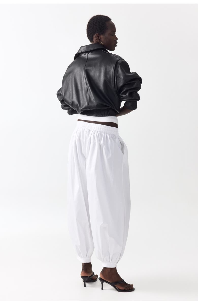 H&M Cotton Balloon Trousers, Alternate, color, White