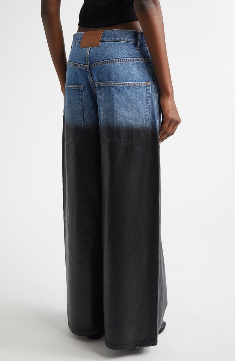 Alexander Wang Surge Low Rise Wide Leg Jeans, Alternate, color, Vintage Marbled Blue