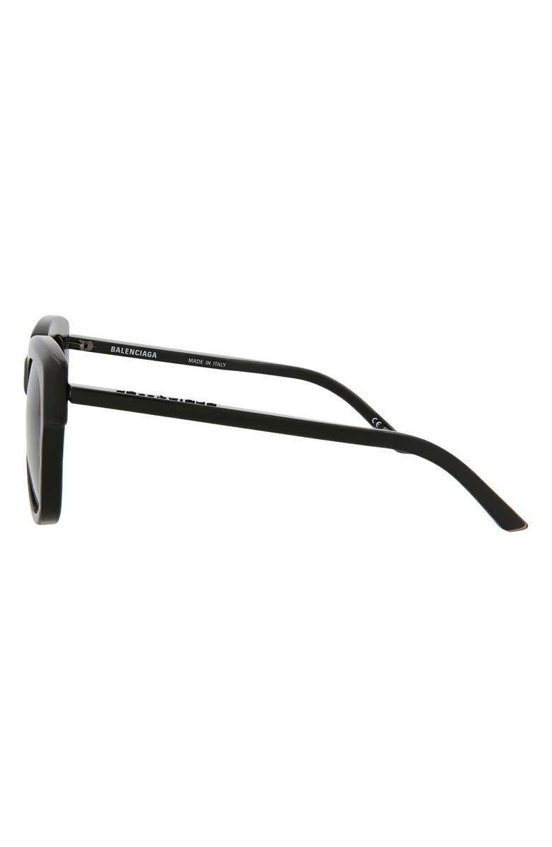 Balenciaga 53mm Square Sunglasses, Alternate, color, Black Black Grey