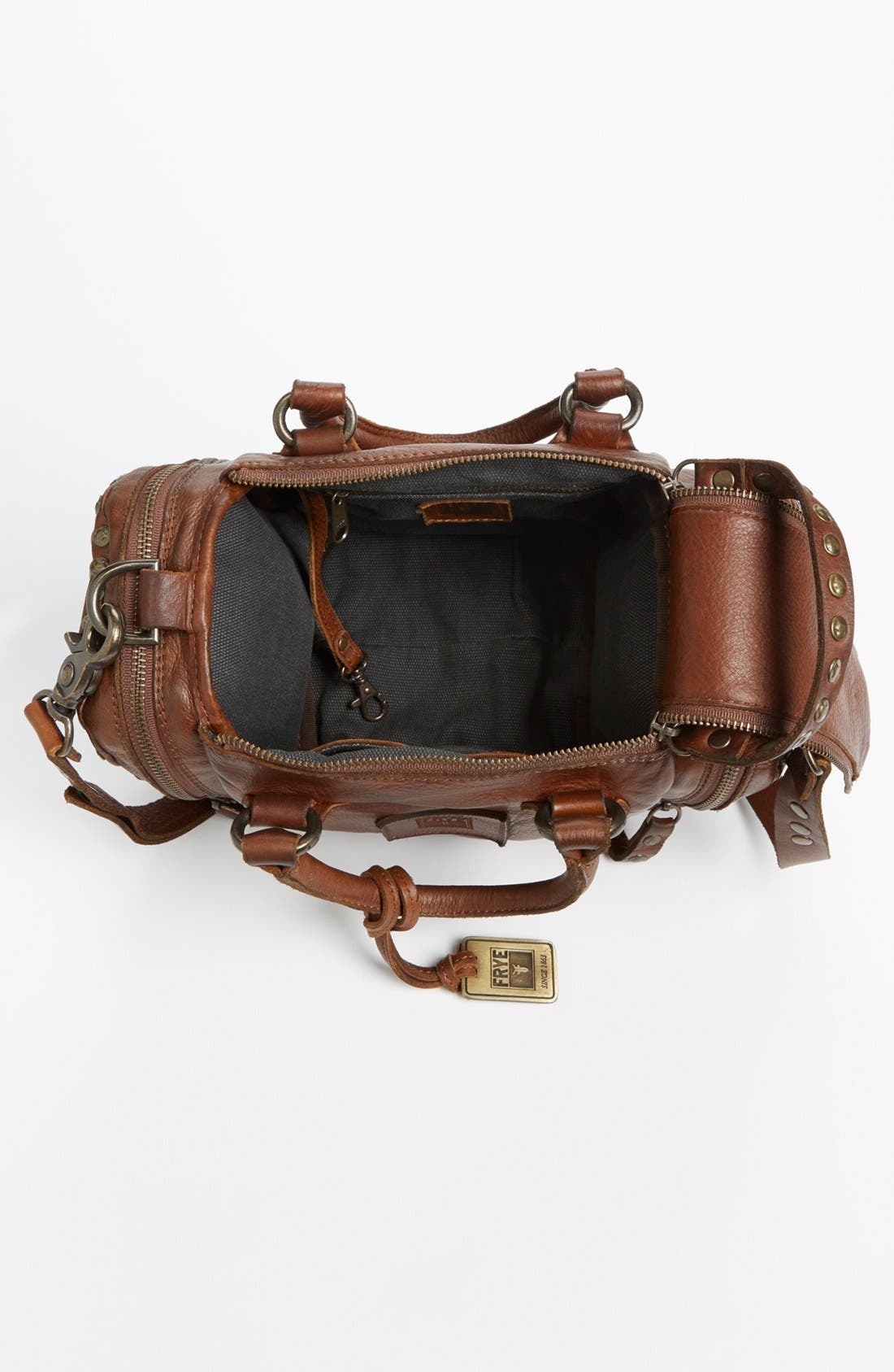 'Brooke Speedy' Leather Satchel, Small, Alternate, color, COGNAC