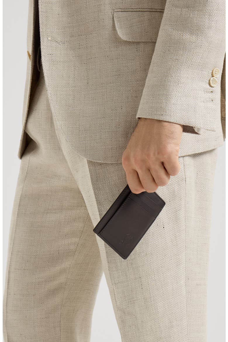 Calfskin card case, Alternate, color, Dark Brown