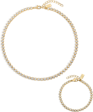 Electric Picks Jewel Tennis Bracelet and Necklace - Set of 2