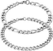 Adornia Men's Tarnish Resistant Set of 2 Chain Bracelets