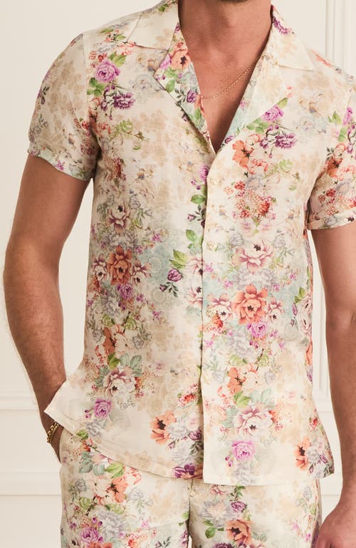 Aqua Blu Cascade Collar Jean Short Sleeve Shirt In White