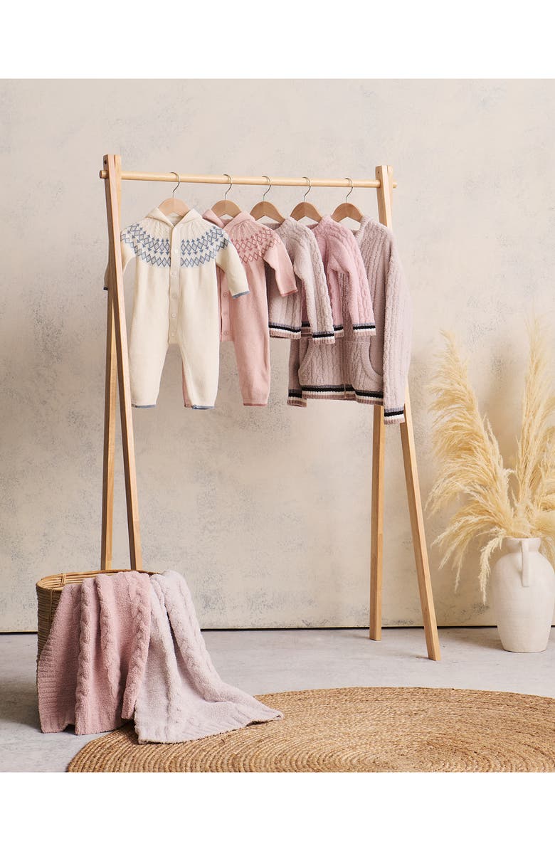 Barefoot Dreams<sup>®</sup> CozyChic<sup>™</sup> Ultra Lite<sup>®</sup> Fair Isle Hooded Romper, Alternate, color, Dusty Rose Multi