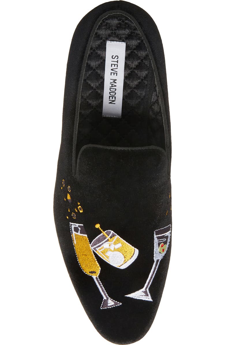 Steve Madden Lyndin Embroidered Smoking Slipper, Alternate, color,