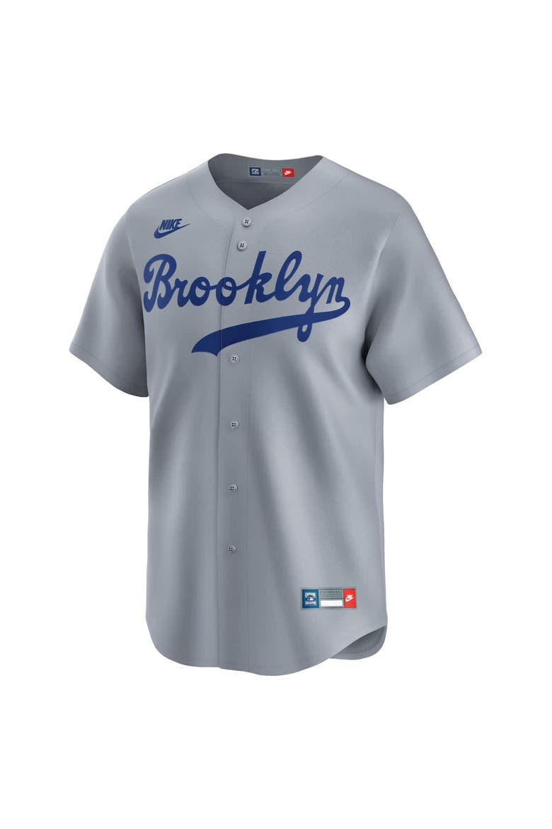 Men's Nike Gray Brooklyn Dodgers Throwback Cooperstown Collection Limited Jersey, Alternate, color, Gray