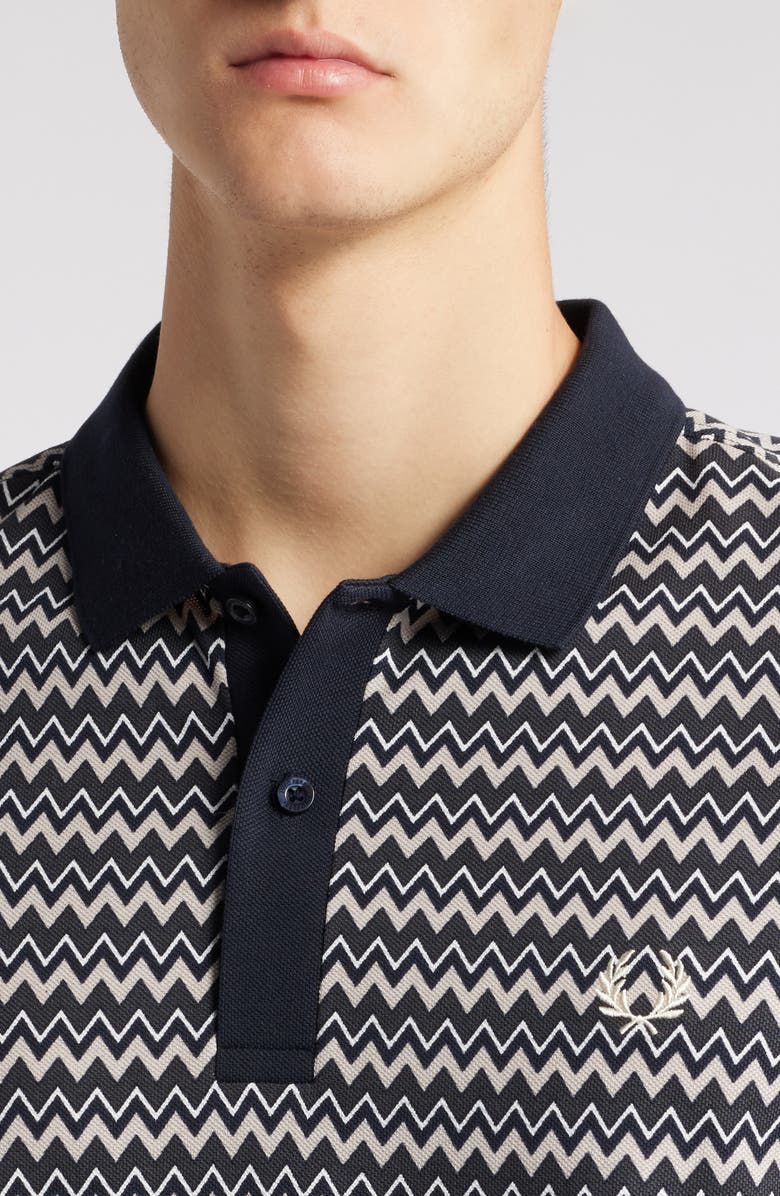 Fred Perry Chevron Print Polo Shirt, Alternate, color,